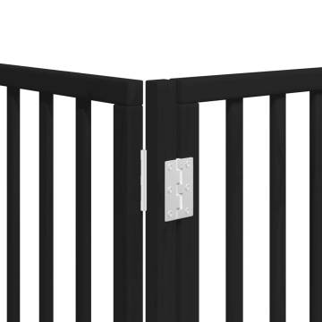 Foldable Black Dog Gate with Door - 12 Panels, 600 cm