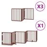 Foldable Dog Gate with Door - 15 Panels Brown 750 cm