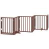 Foldable Dog Gate with Door - 15 Panels Brown 750 cm