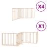 Foldable Dog Gate with Door - 12 Panels, 960 cm Poplar Wood