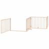 Foldable Dog Gate with Door - 12 Panels, 960 cm Poplar Wood