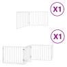 Foldable Dog Gate with Door - White Poplar Wood, 480 cm