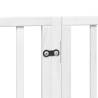 Foldable Dog Gate with Door - White Poplar Wood, 480 cm