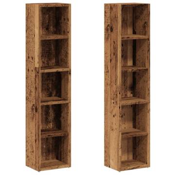 CD Cabinets Set - Old Wood 21x16x93.5 cm | HipoMarket