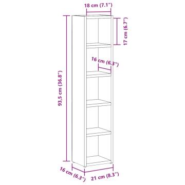 CD Cabinets Set - Old Wood 21x16x93.5 cm | HipoMarket