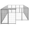 Durable Black Steel Dog Kennel - 10.89 m² Outdoor Paradise