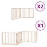 Foldable Dog Gate with Door – 8 Panels, 640 cm Poplar Wood