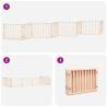 Foldable Dog Gate with Door – 8 Panels, 640 cm Poplar Wood