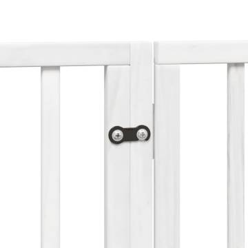 Dog Gate with Door - Foldable 15 Panels - 750 cm White Wood