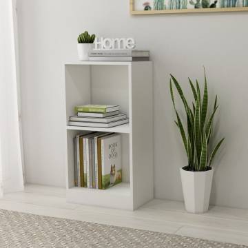 Compact White Bookshelf - 40x24x75 cm Engineered Wood