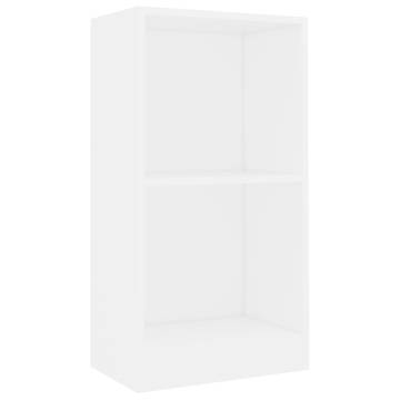 Compact White Bookshelf - 40x24x75 cm Engineered Wood