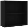 2-Tier Black Book Cabinet | Stylish Storage Solution