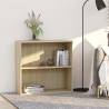  2-Tier Book Cabinet Sonoma Oak 80x30x76.5 cm Engineered Wood Colour sonoma oak Quantity in Package 1 Height 76.5 cm Width 80 cm 