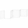 Foldable Dog Gate with Door - 12 Panels, 600 cm White Poplar