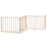 Foldable Dog Gate with Door - 10 Panels, 800 cm Poplar Wood