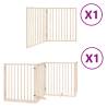 Dog Gate with Door - Foldable 6 Panels 480 cm in Poplar Wood