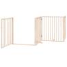 Dog Gate with Door - Foldable 6 Panels 480 cm in Poplar Wood