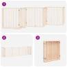 Dog Gate with Door - Foldable 6 Panels 480 cm in Poplar Wood