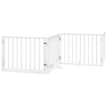 Foldable Dog Gate with Door - 640 cm Poplar Wood - HipoMarket