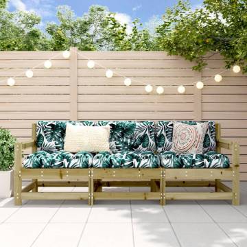 3 Piece Garden Lounge Set - Impregnated Pine Wood - Hipomarket