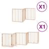 Foldable Dog Gate with Door - 9 Panels, 450 cm Poplar Wood