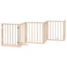 Foldable Dog Gate with Door - 9 Panels, 450 cm Poplar Wood