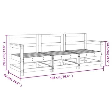 3 Piece Garden Lounge Set - Impregnated Pine Wood - Hipomarket