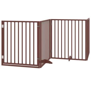 Foldable Dog Gate with Door - 800 cm Poplar Wood