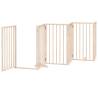 Dog Gate with Door - Foldable 15 Panels 750 cm Poplar Wood