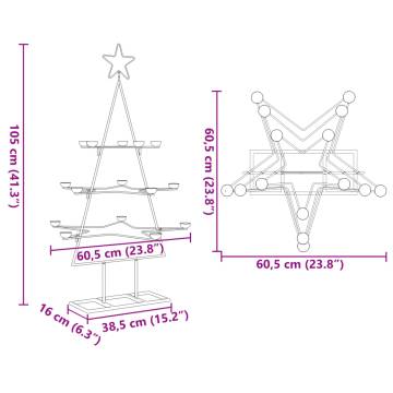 Black Metal Christmas Tree - 105 cm DIY Decoration