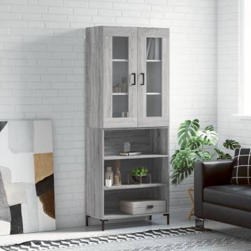 Stylish Highboard Grey Sonoma - Durable Engineered Wood Design