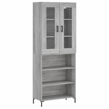 Stylish Highboard Grey Sonoma - Durable Engineered Wood Design