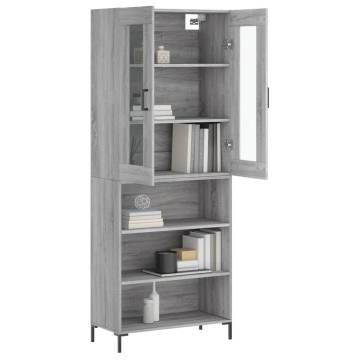 Stylish Highboard Grey Sonoma - Durable Engineered Wood Design