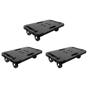 Transport Trolleys 3 pcs Black Polypropylene 300 kg | Hipo Market