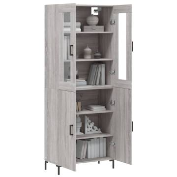 Elegant Highboard Grey Sonoma - 69.5x34x180 cm Engineered Wood