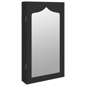 Mirror Jewellery Cabinet Wall Mounted Black - Stylish Storage