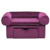 Cozy Dog Sofa with Drawer - Burgundy Plush 75x50x38 cm