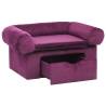 Cozy Dog Sofa with Drawer - Burgundy Plush 75x50x38 cm