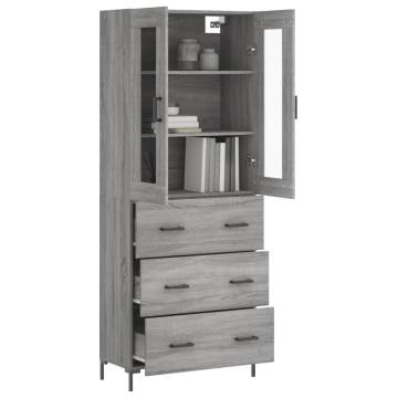 Stylish Highboard Grey Sonoma - 69.5x34x180 cm Engineered Wood