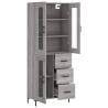 Stylish Highboard Grey Sonoma - 69.5x34x180 cm | HipoMarket