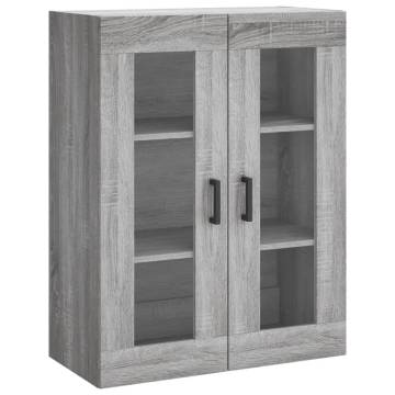 Stylish Highboard Grey Sonoma - 69.5x34x180 cm | HipoMarket