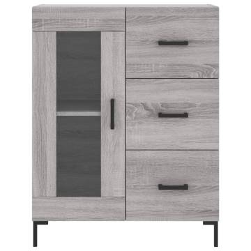 Stylish Highboard Grey Sonoma - 69.5x34x180 cm | HipoMarket