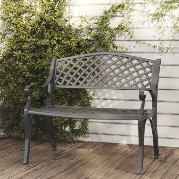 Garden Bench 102 cm Cast Aluminium Black - Stylish & Durable