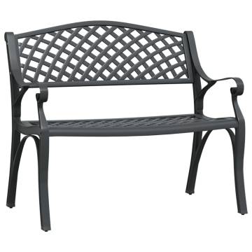 Garden Bench 102 cm Cast Aluminium Black - Stylish & Durable