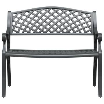 Garden Bench 102 cm Cast Aluminium Black - Stylish & Durable