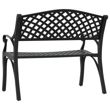 Garden Bench 102 cm Cast Aluminium Black - Stylish & Durable