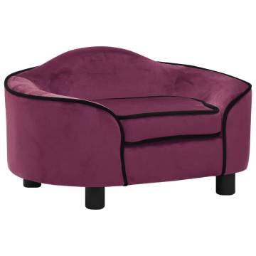 Stylish Burgundy Dog Sofa - 67x47x36 cm Plush Comfort