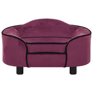 Stylish Burgundy Dog Sofa - 67x47x36 cm Plush Comfort