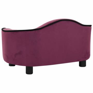 Stylish Burgundy Dog Sofa - 67x47x36 cm Plush Comfort