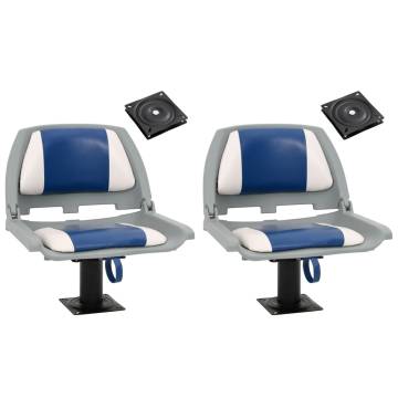 Boat Seats 2 pcs with Pedestal - 360° Rotatable Comfort